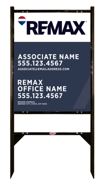 Angle Iron Frame and Associate Name w Broker Address Sign Unit,  30h x 24w, .040 Aluminum